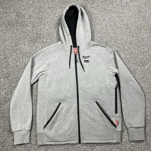 Milwaukee Hoodie Mens M Gray M12 Heated Full Zip Sweatshirt Workwear No Battery